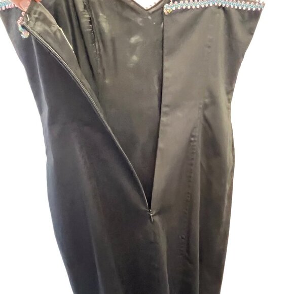 Vintage 80s 90s Tempo Paris Evening Sundress Black Size 6 Ladies USA Made - Picture 4 of 12